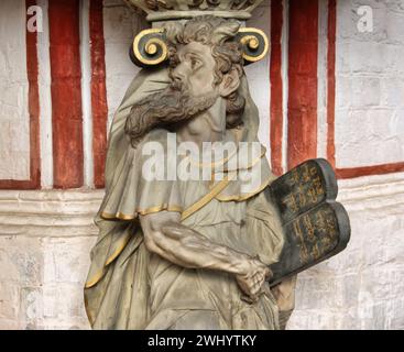 Moses, figura St Nikolai Church Stralsund Foto Stock