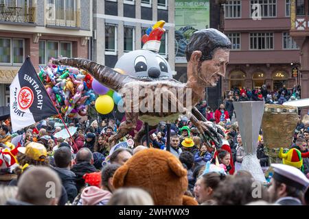 Fastnacht Umzug Francoforte sul meno Der Frankfurter Fastnachtsumzug zieht am 11.02.2024 über den Römerberg a Francoforte sul meno. Francoforte sul meno Römerberg Hessen Deutschland *** Parata Fastnacht Francoforte sul meno la sfilata di carnevale di Francoforte si svolgerà l'11 02 2024 sulla Römerberg di Francoforte sul meno Francoforte sul meno Römerberg Assia Germania 2024-02-11 ffm fastnacht umzug 06 Foto Stock