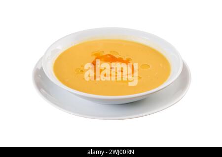 Zuppa di lenticchie rosse. Cucina tradizionale mediorientale, turca, ramadan. Cibo vegano . Vista dall'alto Foto Stock