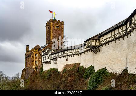 Die Wartburg, UNESCO Welterbe a Eisenach, Thüringen, Deutschland | Castello di Wartburg, patrimonio mondiale dell'UNESCO a Eisenach, Turingia, Germania Foto Stock