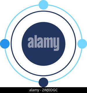 Magnificenza di mescolanze di stelle. Evoca orbita surreale, elemento tecno astratto per un design tecnologico moderno e retrò. Pittog vettoriale di colore semplice Illustrazione Vettoriale
