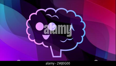 Immagine dell'elaborazione dei dati dell'intelligenza artificiale sopra le luci Foto Stock