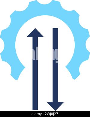 Nexus Mechanics. Rapidità, movimento e progressione dinamici, elemento tecno astratto per un design tecnologico moderno e retrò. Semplice vettore colore pi Illustrazione Vettoriale