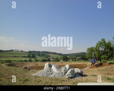 Laghetto con giardino e paesaggio naturale Foto Stock