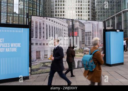Il 6 febbraio 2024, a Londra, Regno Unito, ospita il progetto di riqualificazione di Middle Dock nel cuore del distretto finanziario di Canary Wharf. Lo sviluppo è in collaborazione con il progetto Eden e offrirà nuovi spazi pubblici, piantagioni e accesso alle vie d'acqua come parte di un più ampio progetto della Canary Wharf Estate. Canary Wharf è un'area situata vicino all'Isola dei cani nel London Borough of Tower Hamlets ed è definita dalla Greater London Authority come parte del quartiere finanziario centrale di Londra. Foto Stock