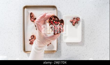 Biscotto di Natale-cutter menta piperita fudge Foto Stock