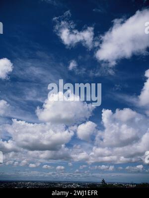 Australia. Sydney. Vista panoramica a ovest. Cielo blu con nuvole di bel tempo. Foto Stock