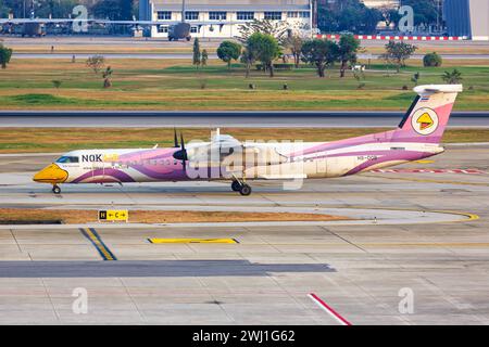 NokAir De Havilland Canada Dash 8 Q400 Aeroporto Bangkok Don Mueang in Thailandia Foto Stock