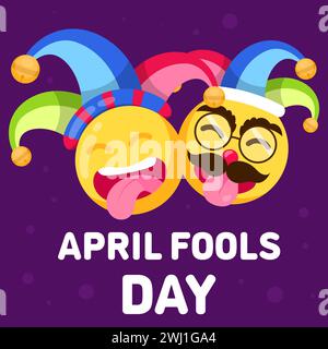 flat vector april fools day concept design Illustrazione Vettoriale
