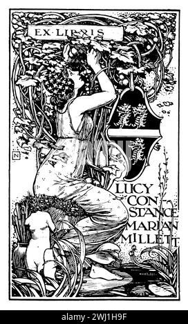 Bookplate per Lucy Constance Marian Millett, di Harold Nelson Foto Stock