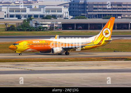 NokAir Boeing 737-800 aereo Bangkok Don Mueang Aeroporto in Thailandia Foto Stock