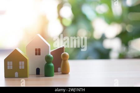 Il concetto di avere una casa e pianificazione familiare e stabilità nella vita Foto Stock