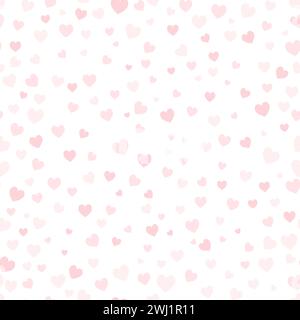Modello a forma di cuore senza cuciture. Stampa grafica rosa coriandoli cardiaci. Illustrazione Vettoriale