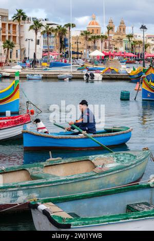 Marsaxlokk, Malta, 2024 Foto Stock