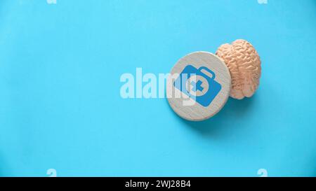 Concetto di malattie cerebrali, salute mentale, Alzheimer, morbo di Parkinson, demenza, ictus e convulsioni. Foto Stock