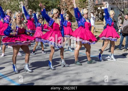 Palamos, Spagna - 11 febbraio 2024, tradizionale parata di carnevale in una piccola città Palamos, in Catalogna, in Spagna . Foto Stock