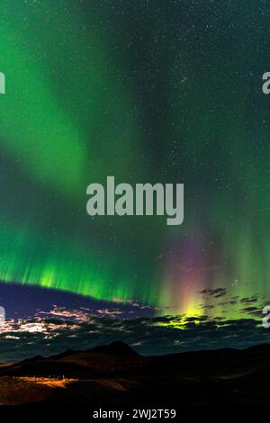 L'aurora boreale dall'Islanda. Foto Stock