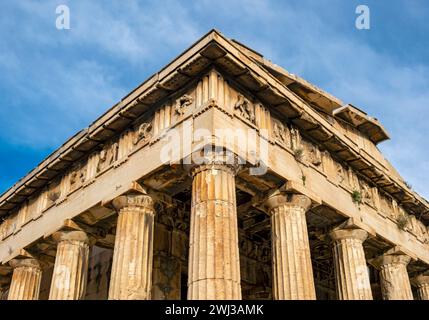 Tempio di Efesto, antica Agora di Atene, Grecia Foto Stock