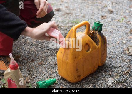 Qualità o tipi di olio come carburante Foto Stock