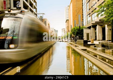 Metropolitana leggera di Houston - METROPOLITANA - Metropolitan Transit Authority of Harris County - Main Street - Houston, Texas Foto Stock