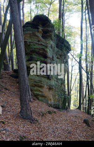 Rocce vicino a Consdorf nel Muellerthal, Lussemburgo Foto Stock