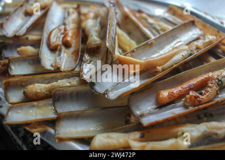 le deliziose vongole del rasoio hanno il sapore del mare Foto Stock