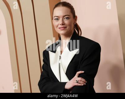 Los Angeles, Stati Uniti. 12 febbraio 2024. Emma Stone al 96esimo pranzo di nomine Oscar che si tiene presso la Beverly Hilton Hotel International Ballroom a Beverly Hills, CA, lunedì 12 febbraio 2024. (Foto di Sthanlee B. Mirador/Sipa USA) credito: SIPA USA/Alamy Live News Foto Stock