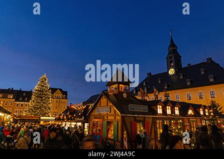 Mercatino di Natale ad Annaberg-Buchholz in sassonia Foto Stock