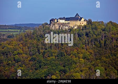 Castello collinare Castello di Waldeck, Waldeck, Parco naturale di Kellerwald-Edersee, Assia, Germania, Europa â€‹ Foto Stock