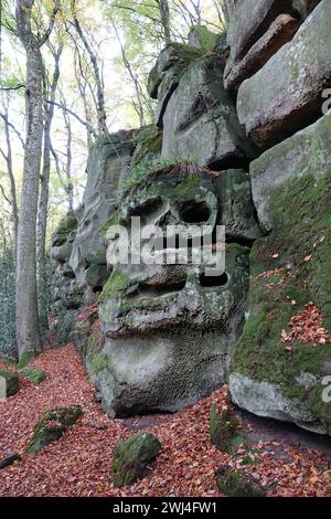 Rocce vicino a Consdorf nel Muellerthal, Lussemburgo Foto Stock