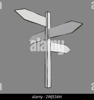 Mockup della segnaletica stradale direzionale.rendering 3d. Foto Stock