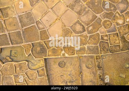 Vista aerea delle saline di Malta Foto Stock