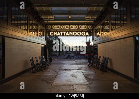 Chattanooga's Terminal Station o Chattanooga Choo Choo, Tennessee, Stati Uniti Foto Stock