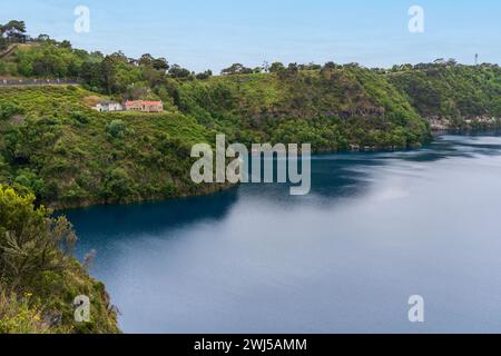 Il Blue Lake a Mount Gambier, Australia meridionale. Foto Stock