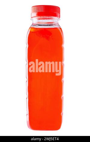 Frullato di frutta in bottiglia isolato Foto Stock