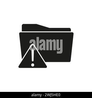 Simbolo cartella errore attenzione. Icona della cartella di avvertenza. Illustrazione vettoriale. EPS 10. Illustrazione Vettoriale