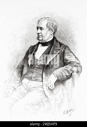 Ritratto di Edouard Charton (1807 - 1890) è stato un eminente personaggio letterario francese, fondatore della pubblicazione le Magasin pittoresque Foto Stock