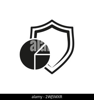 Icona di protezione del grafico a torta. Icona di sicurezza del rapporto. Illustrazione vettoriale. EPS 10. Illustrazione Vettoriale