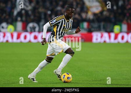 Timothy Weah della Juventus FC durante la partita tra Juventus FC e Udinese calcio il 12 febbraio 2024 all'Allianz Stadium di Torino. Foto Stock