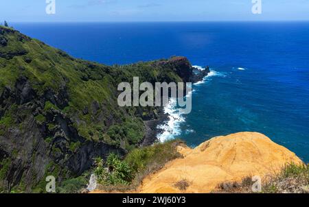 Isola di Pitcairn nell'Oceano Pacifico meridionale Foto Stock