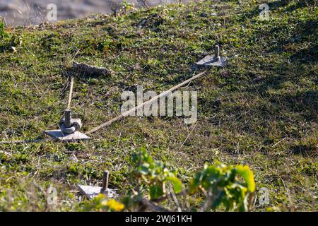 Costa,erosione,strada,scogliera,gesso,panoramico,viaggio,migliore,vista,Southern Vectis,Breezer,A, 3055,Military Road, Freshwater, Compton,Bay,Isola di Wight, Foto Stock