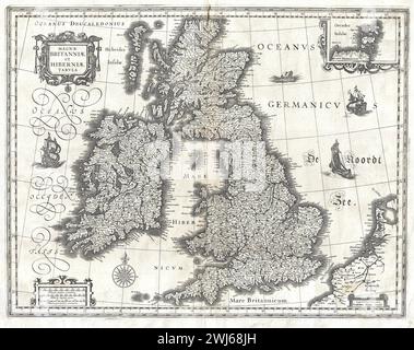 Mappa delle Isole britanniche, Inghilterra, Scozia, Irlanda, Regno Unito Willem and Johannes Joan Blaeu, 1631 *** Mappa delle Isole britanniche, Inghilterra, Scozia, Irlanda, Regno Unito Willem and Johannes Joan Blaeu, 1631 Foto Stock