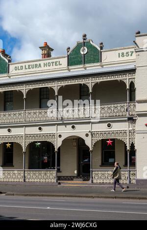 Lo storico Old Leura Hotel, Manifold Street, Camperdown, Victoria, Australia Foto Stock