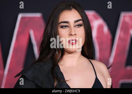 Westwood, Stati Uniti. 12 febbraio 2024. WESTWOOD, LOS ANGELES, CALIFORNIA, Stati Uniti - 12 FEBBRAIO: Lauren Jauregui arriva alla prima mondiale di "Madame Web" della Columbia Pictures tenutasi al Regency Village Theatre il 12 febbraio 2024 a Westwood, Los Angeles, California, Stati Uniti. (Foto di Xavier Collin/Image Press Agency) credito: Image Press Agency/Alamy Live News Foto Stock