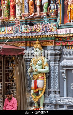 Tempio Sri Krishnan, un bellissimo tempio indù in Waterloo Street, Singapore Foto Stock