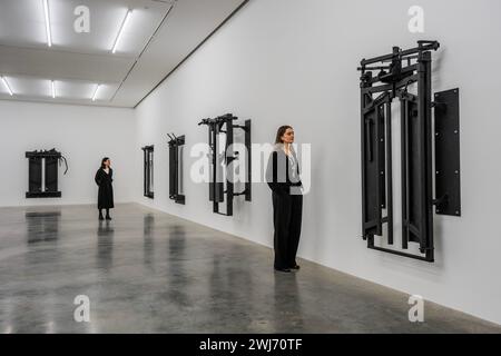 Londra, Regno Unito. 13 febbraio 2024. La serie Mercy, 2024 - Un'anteprima di Tiona Nekkia McClodden: A MERCY | DUMMY, una nuova mostra che va dal 14 febbraio al 24 marzo 2024, al White Cube Bermondsey. Presenta scultura, installazione e pittura. Crediti: Guy Bell/Alamy Live News Foto Stock