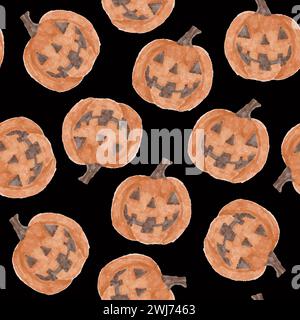 Illustrazione vettoriale isolata del modello con le zucche. Zucche di Halloween. Illustrazione Vettoriale