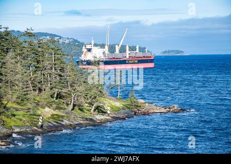 Mare di Salish/stretto di Georgia da Duke Point a Nanaimo, Columbia Britannica, Canada Foto Stock