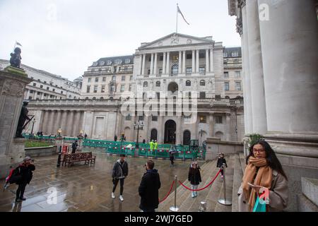 Londra, Inghilterra, Regno Unito. 13 febbraio 2024. Banca centrale britannica, Band of England, sede nella City di Londra. (Credit Image: © Tayfun Salci/ZUMA Press Wire) SOLO PER USO EDITORIALE! Non per USO commerciale! Foto Stock