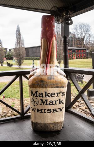 Loretto, Kentucky - 26 gennaio 2024: Veduta della Star Hill Farm, della distilleria di whisky Makers Mark Bourbon e del campus lungo il sentiero bourbon nella zona rurale di K Foto Stock